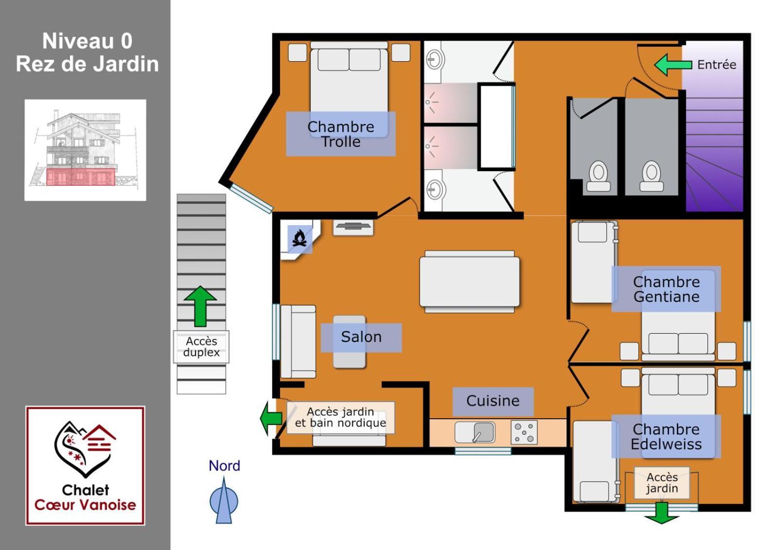 לה פלאנייה Chalet Des Trappeurs Coeur Vanoise 15 Persons מראה חיצוני תמונה